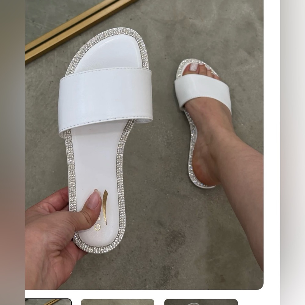 NWT Top Moda Rinestones Sandals 6.5 - Picture 5 of 10